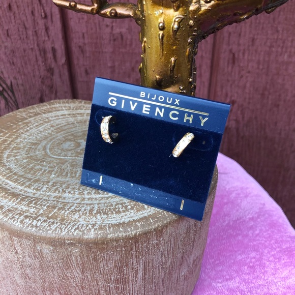 Vintage 1980s Givenchy Bijoux Earrings gold hoop - Picture 5 of 6
